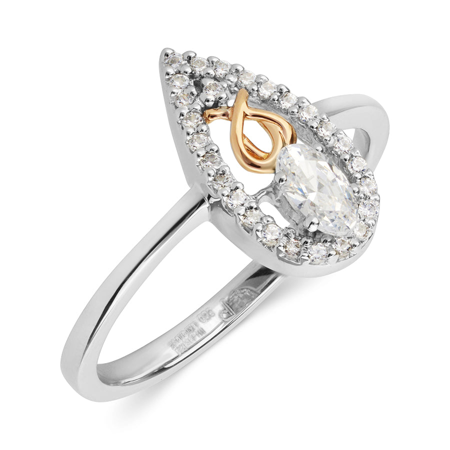 Petal Sparkle Two Tone Ring