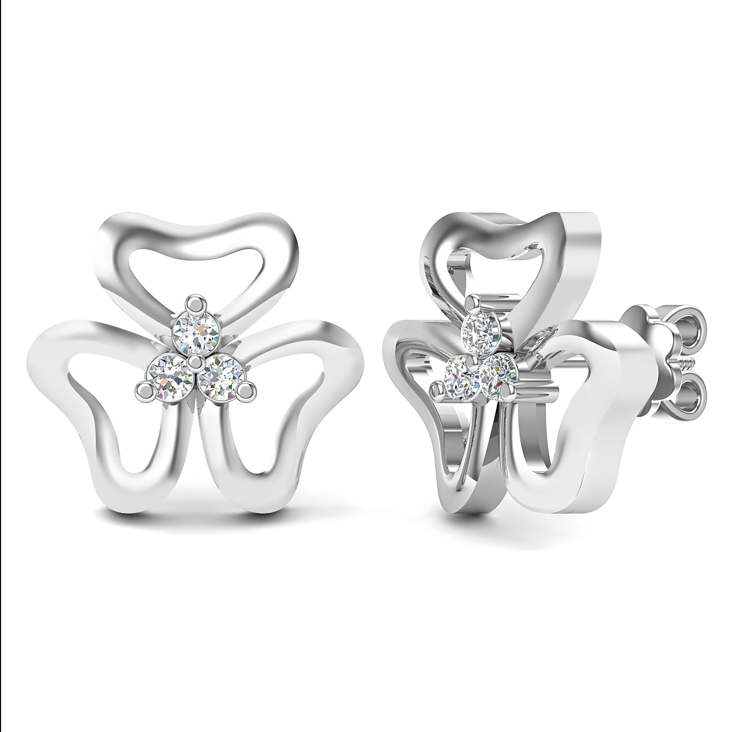Platinum Gleam Stud Earrings