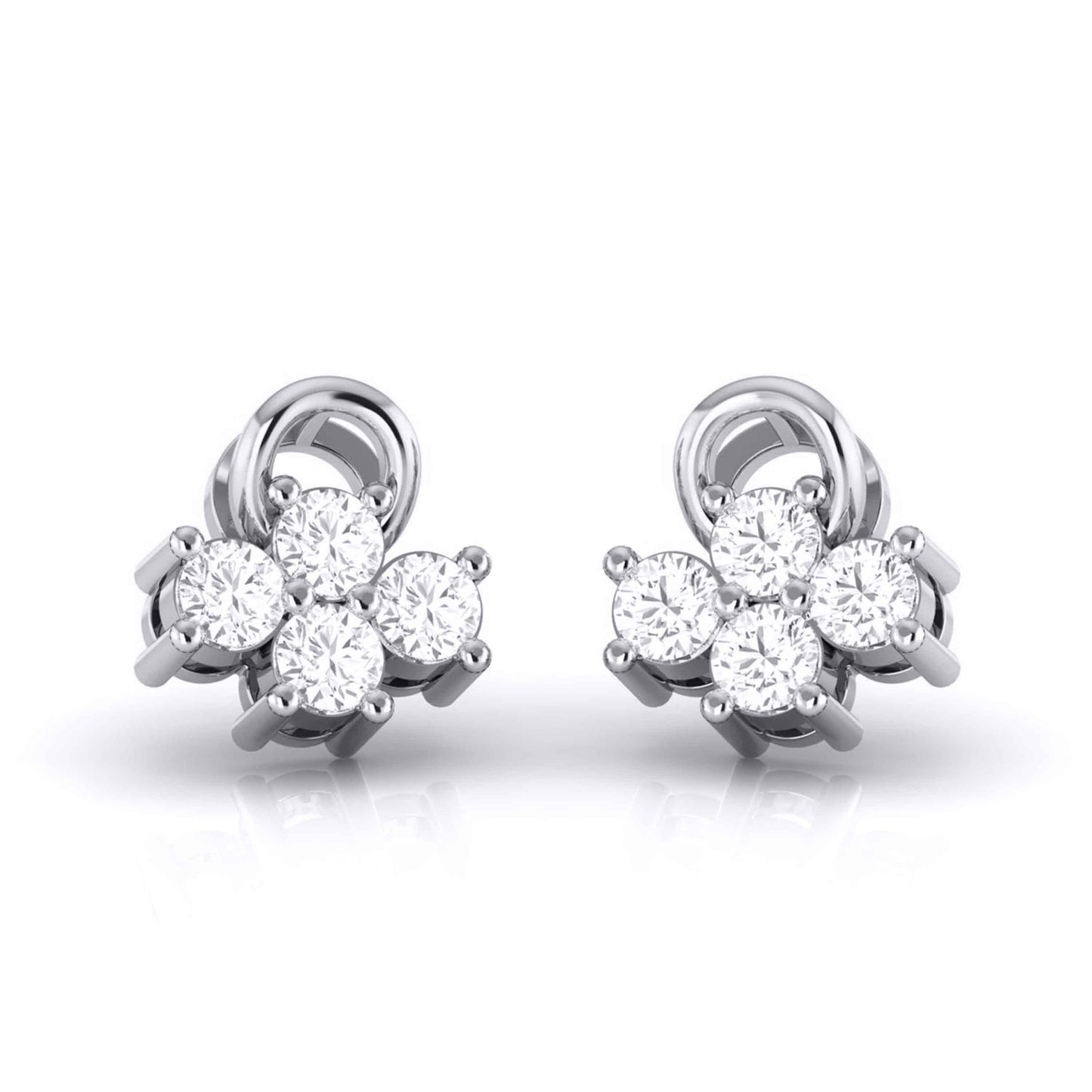 Platinum Mirage Stud Earrings