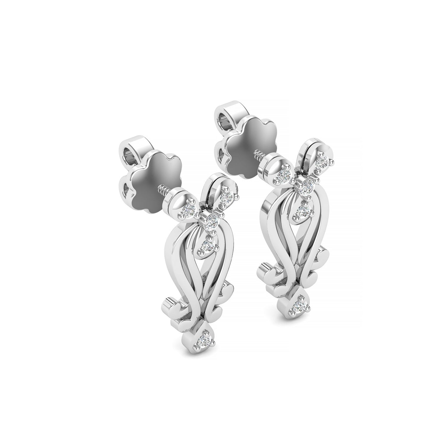 Rose Harmony Platinum Stud Earrings