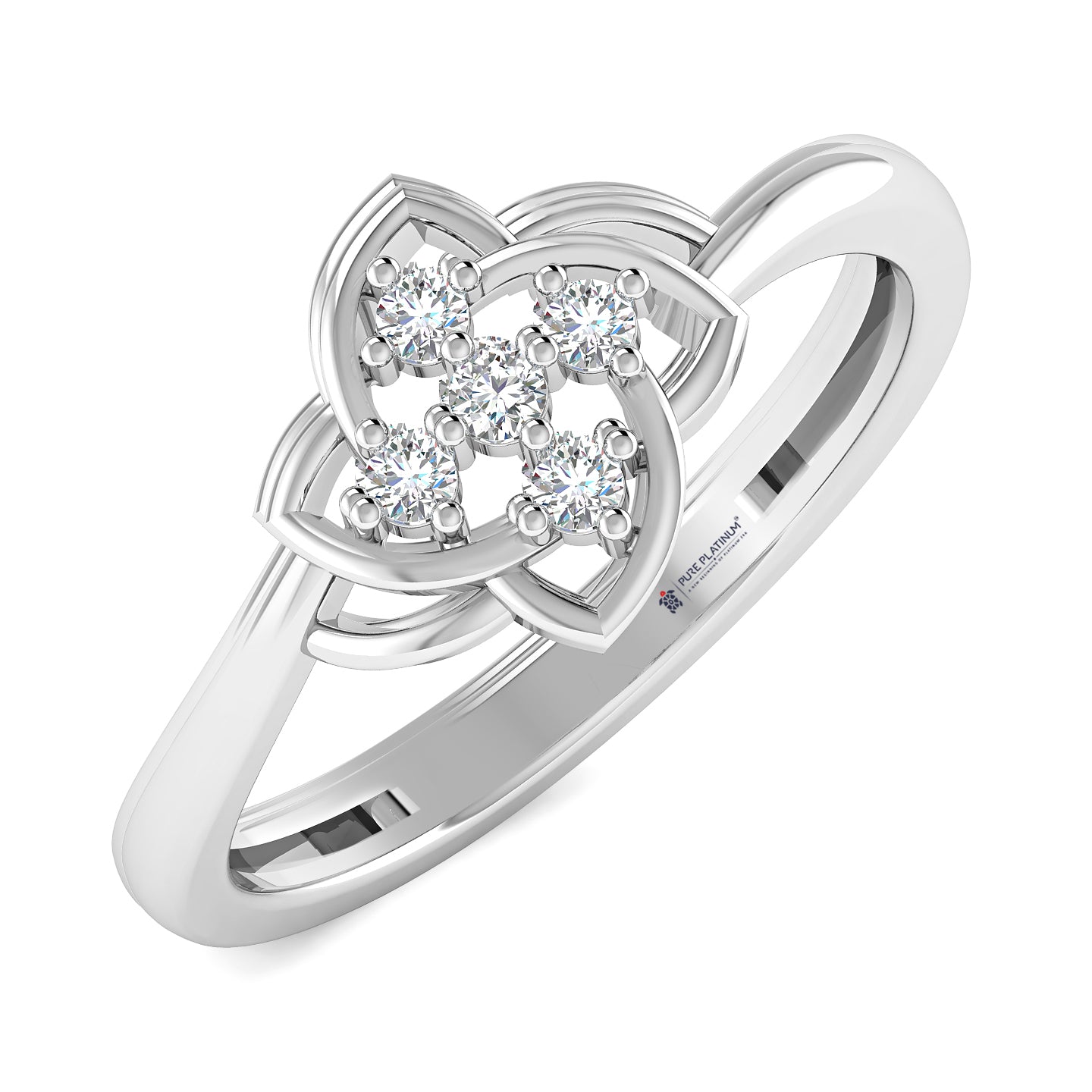 Elegant Flame Platinum Ring
