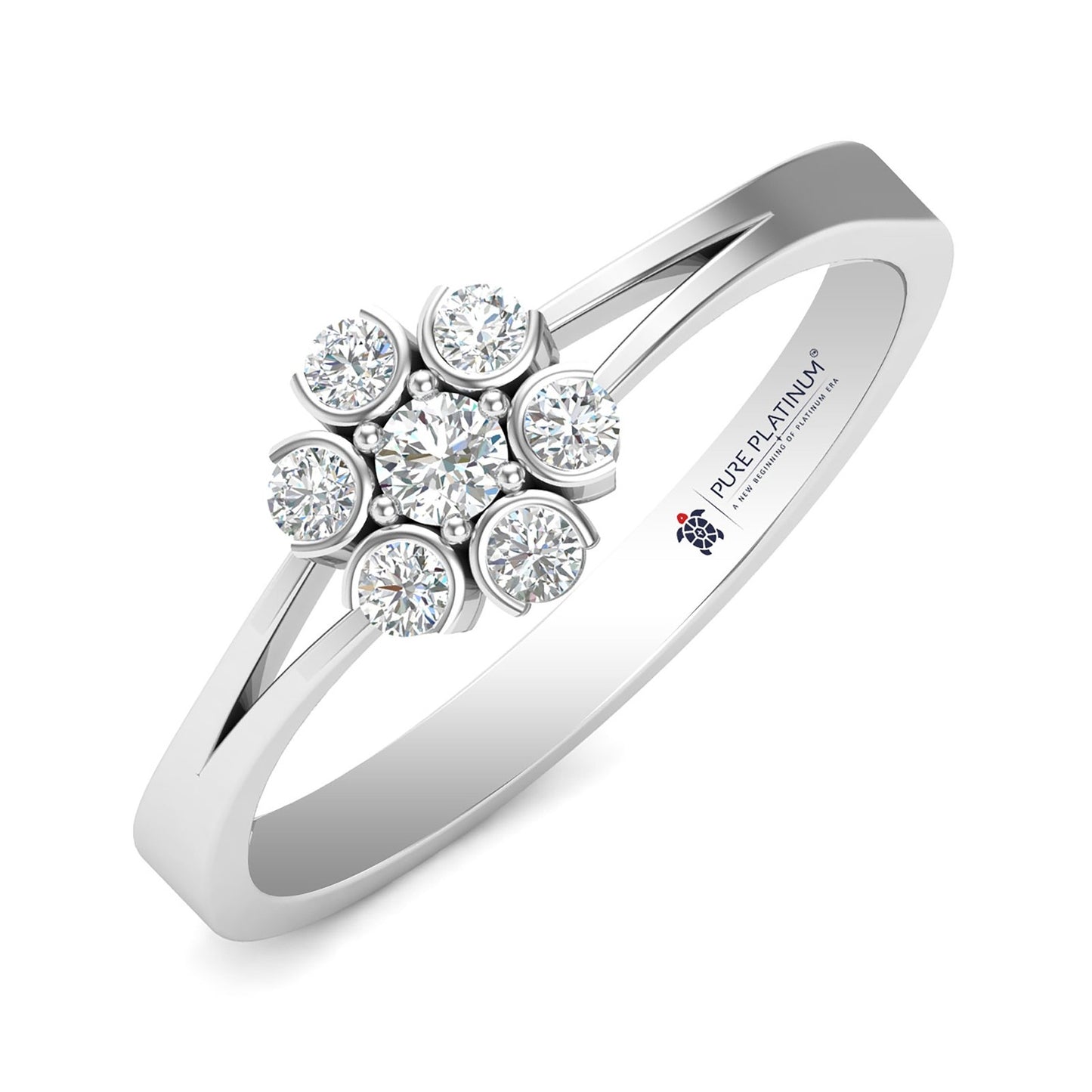 Ocean Whisper Platinum Ring