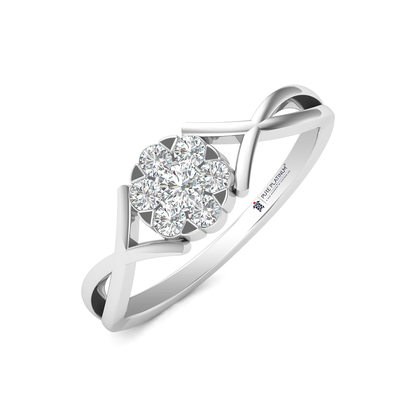 Sleek Halo Platinum Ring