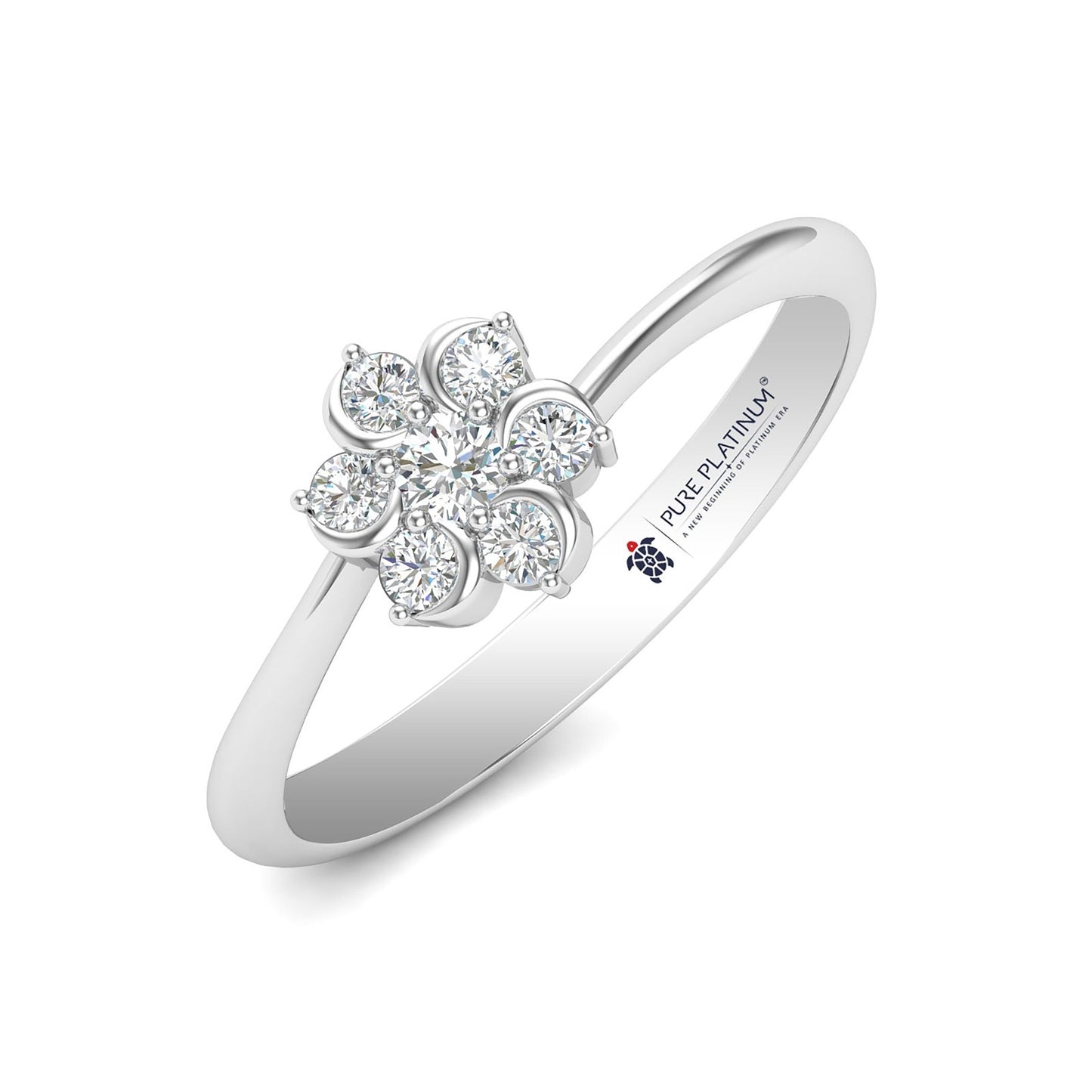 Diamond Axis Platinum Ring