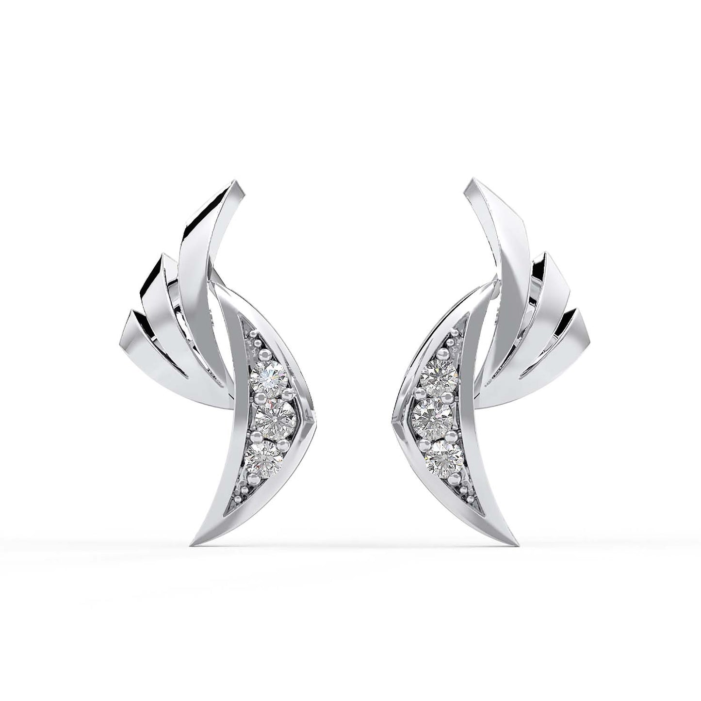 Platinum Romance Stud Earrings