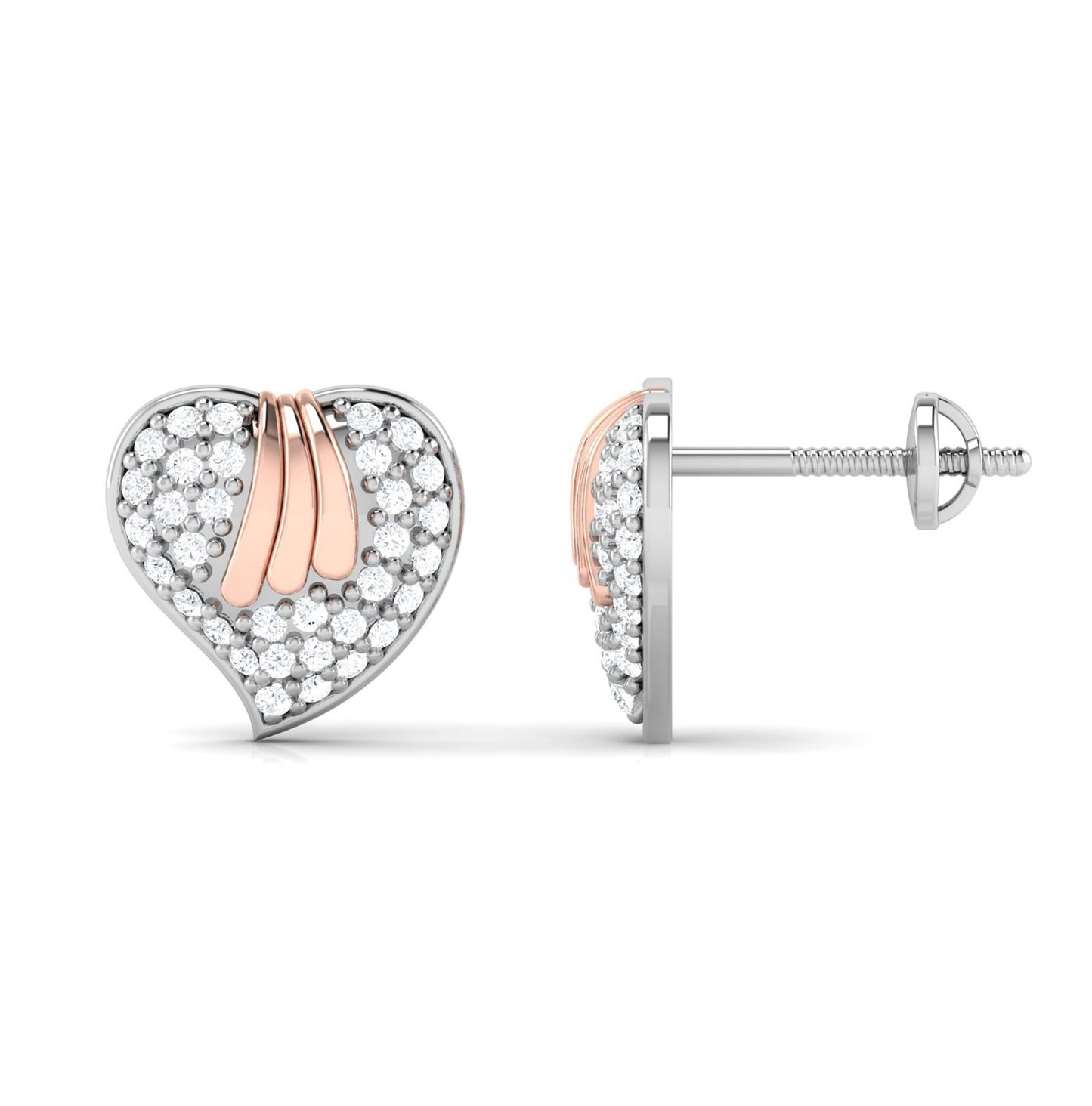 Crystal Love Bloom Two Tone Earrings
