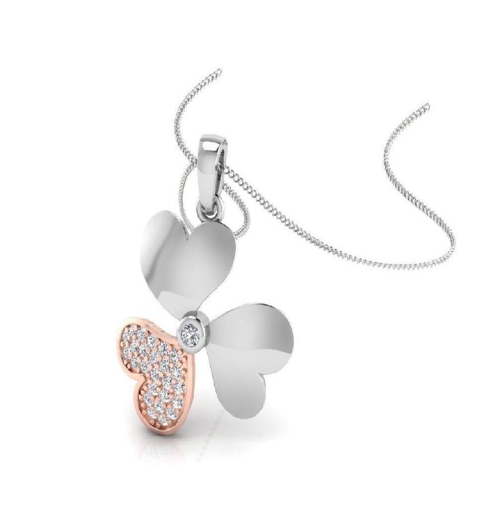 Platinum Glow Two Tone Heart Pendant