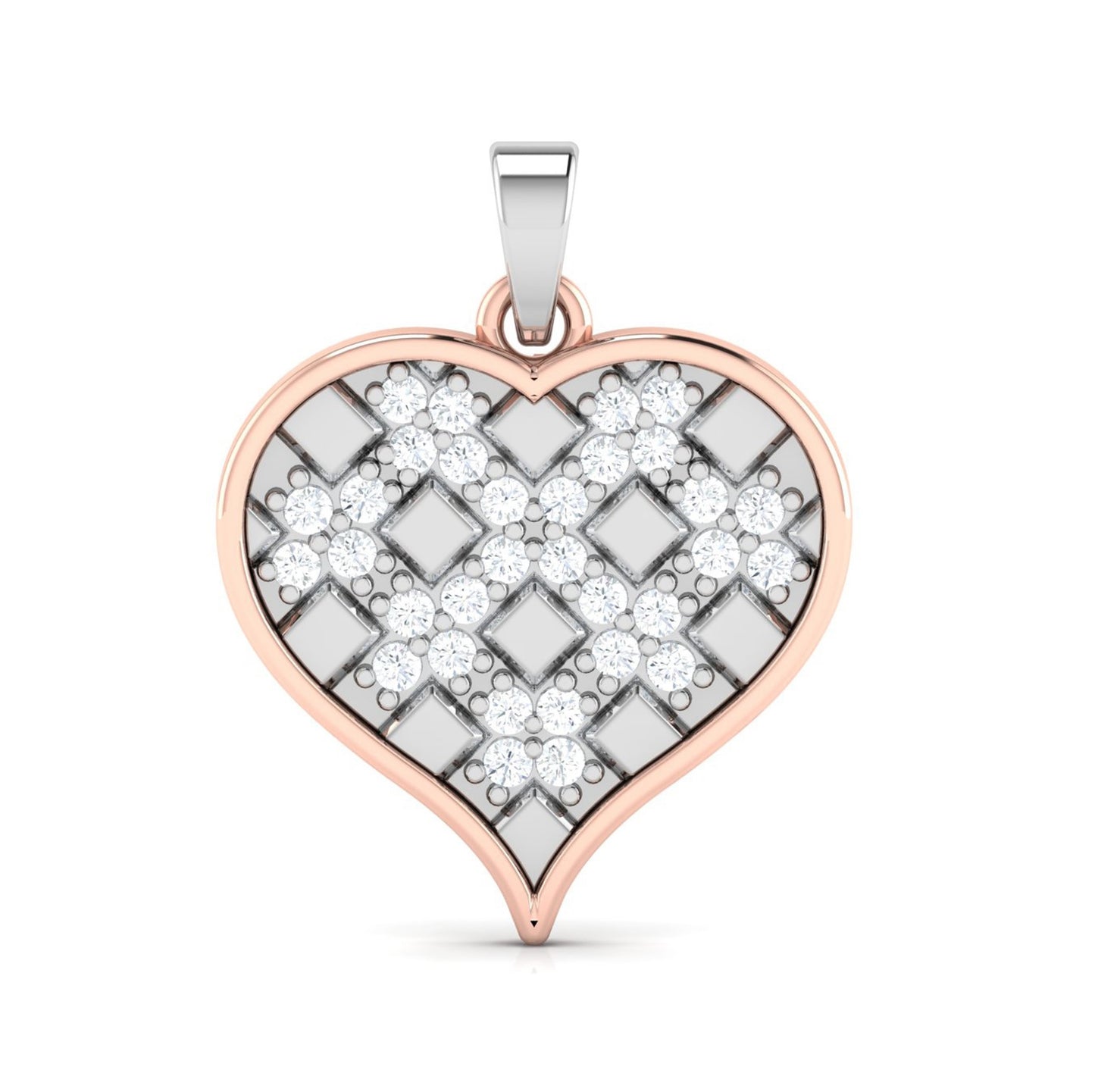 Platinum Love Whisper Two Tone Heart Pendant