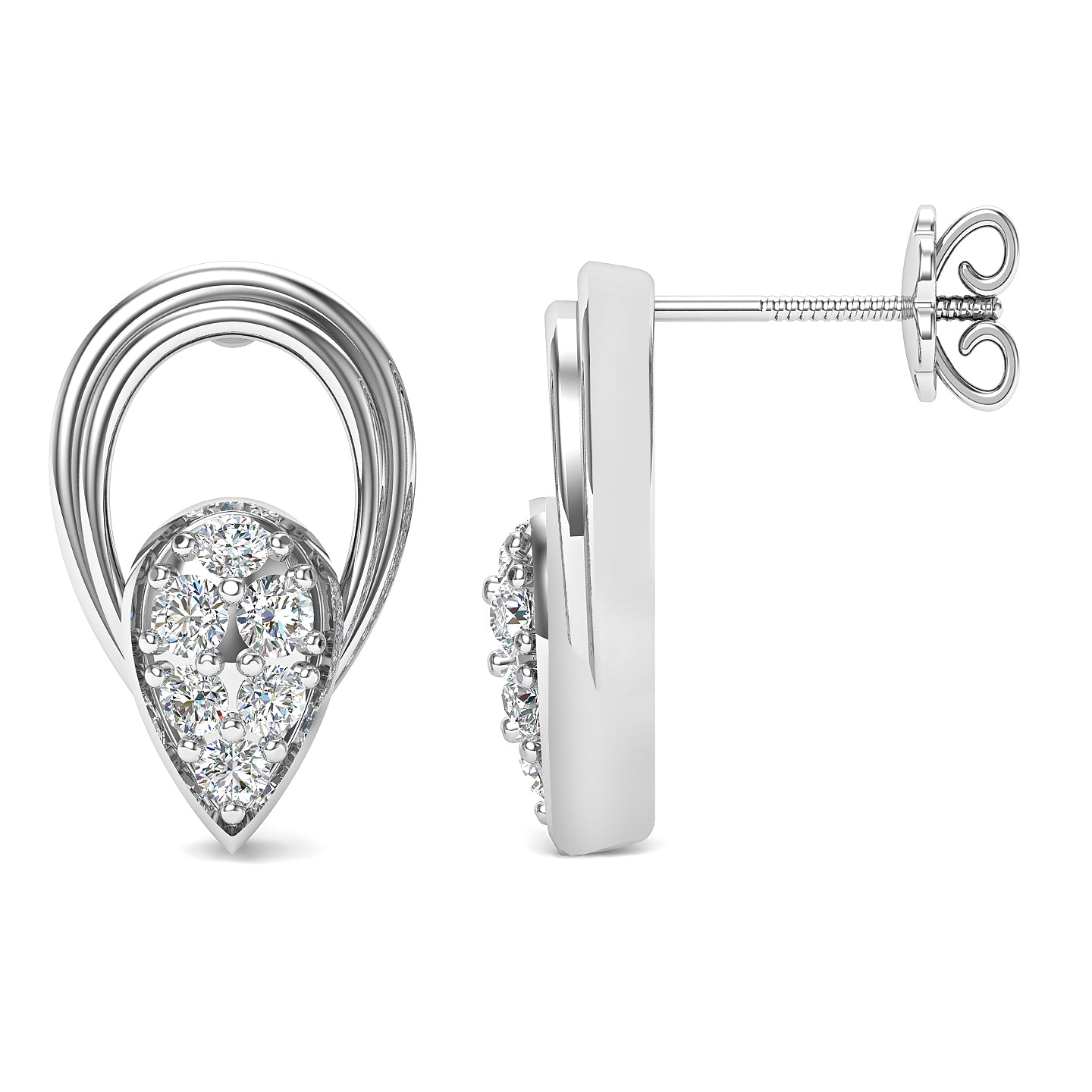 Diamond Horizon Stud Earrings