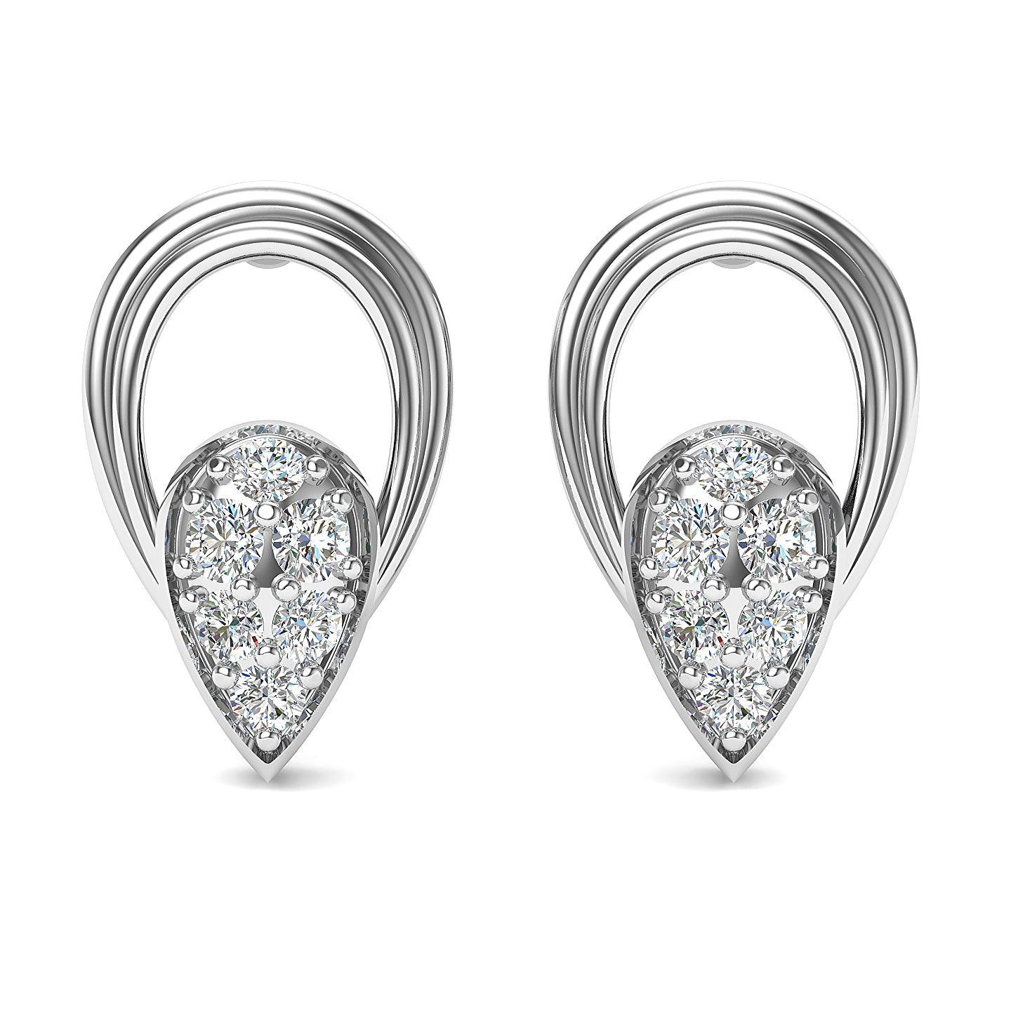 Diamond Horizon Stud Earrings