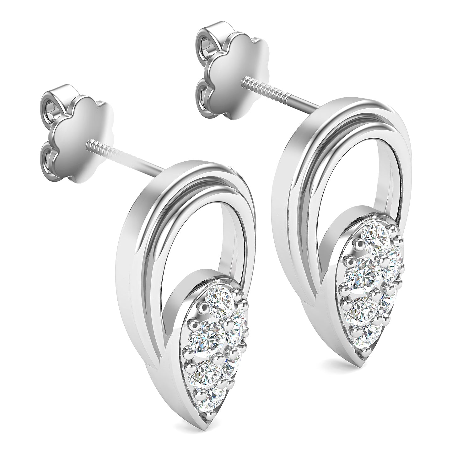 Diamond Horizon Stud Earrings