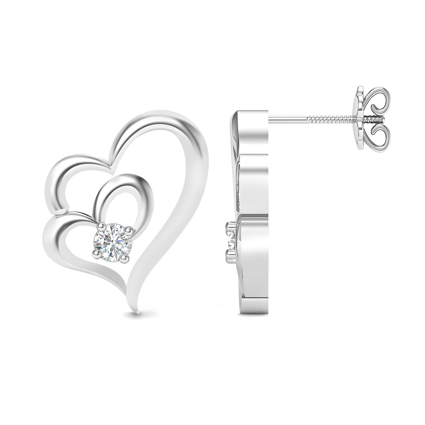 Diamond Whisper Platinum Stud Earrings