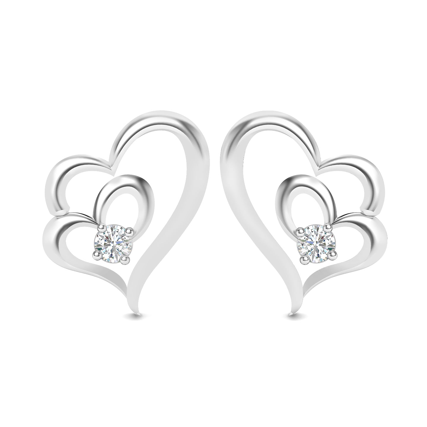 Diamond Whisper Platinum Stud Earrings