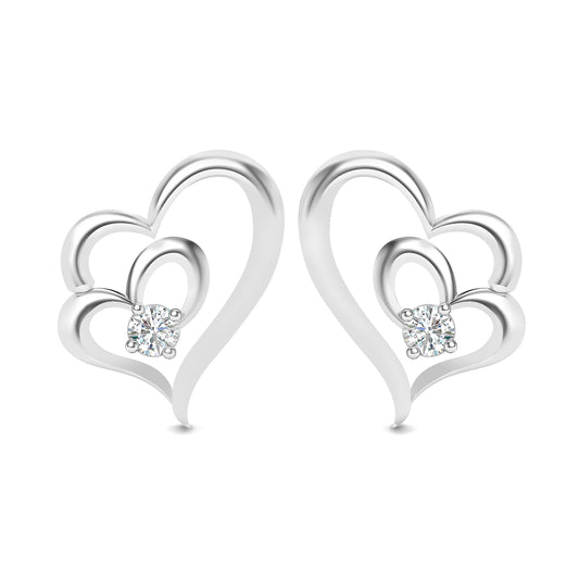 Diamond Whisper Platinum Stud Earrings