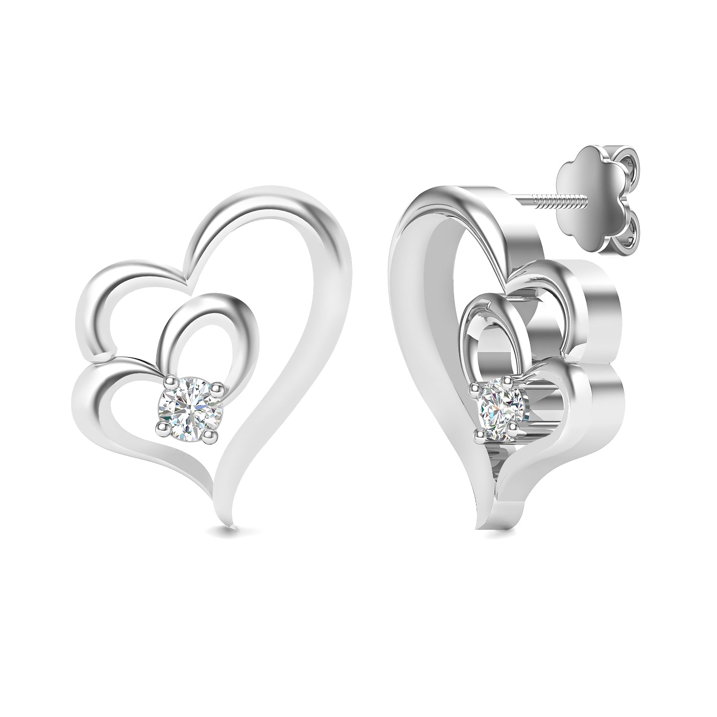 Diamond Whisper Platinum Stud Earrings