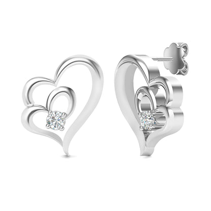 Diamond Whisper Platinum Stud Earrings