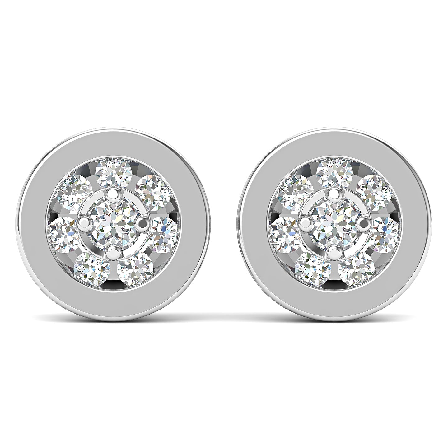 Tranquil Charm Platinum Stud Earrings