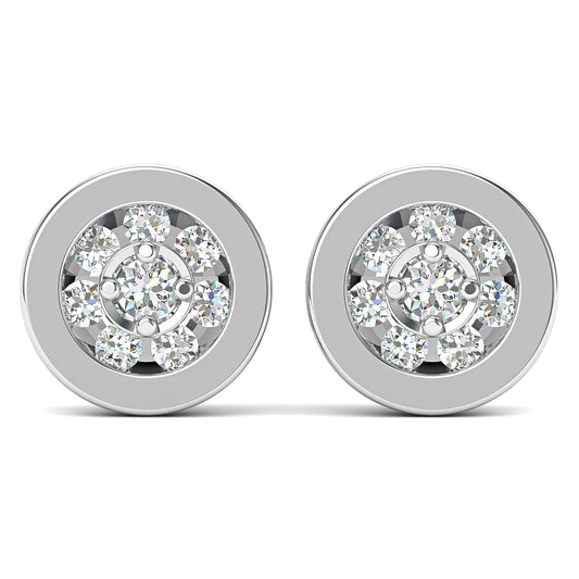 Tranquil Charm Platinum Stud Earrings