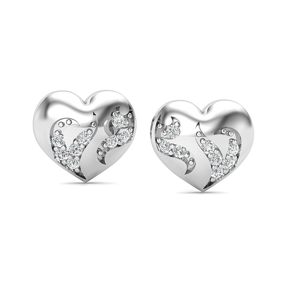 Diamond Mirage Platinum Stud Earrings