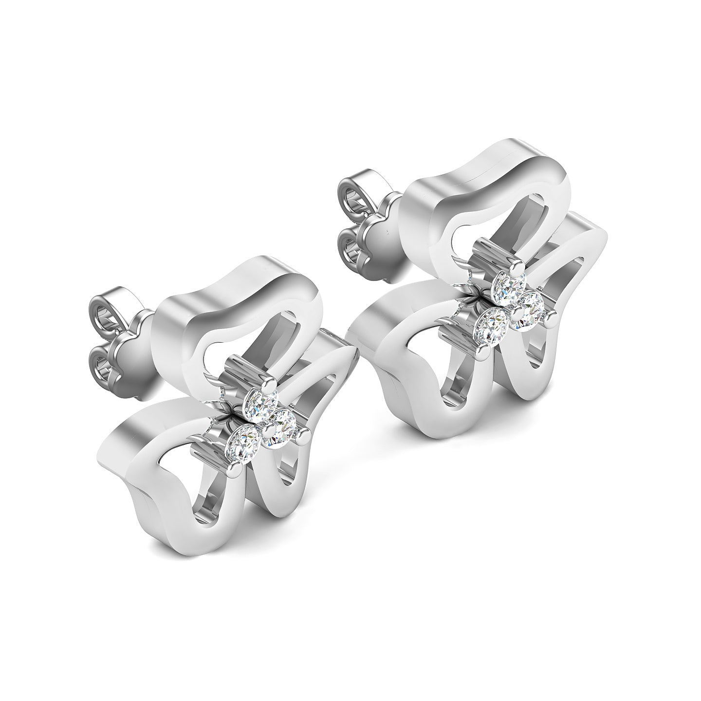 Platinum Gleam Stud Earrings