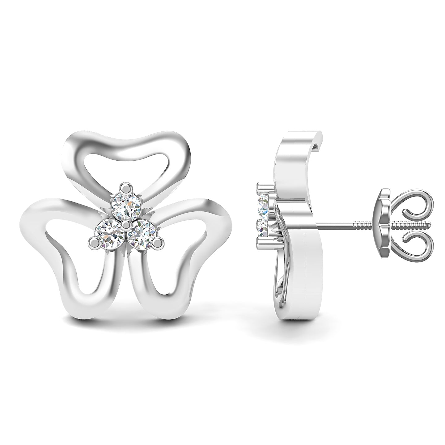 Platinum Gleam Stud Earrings