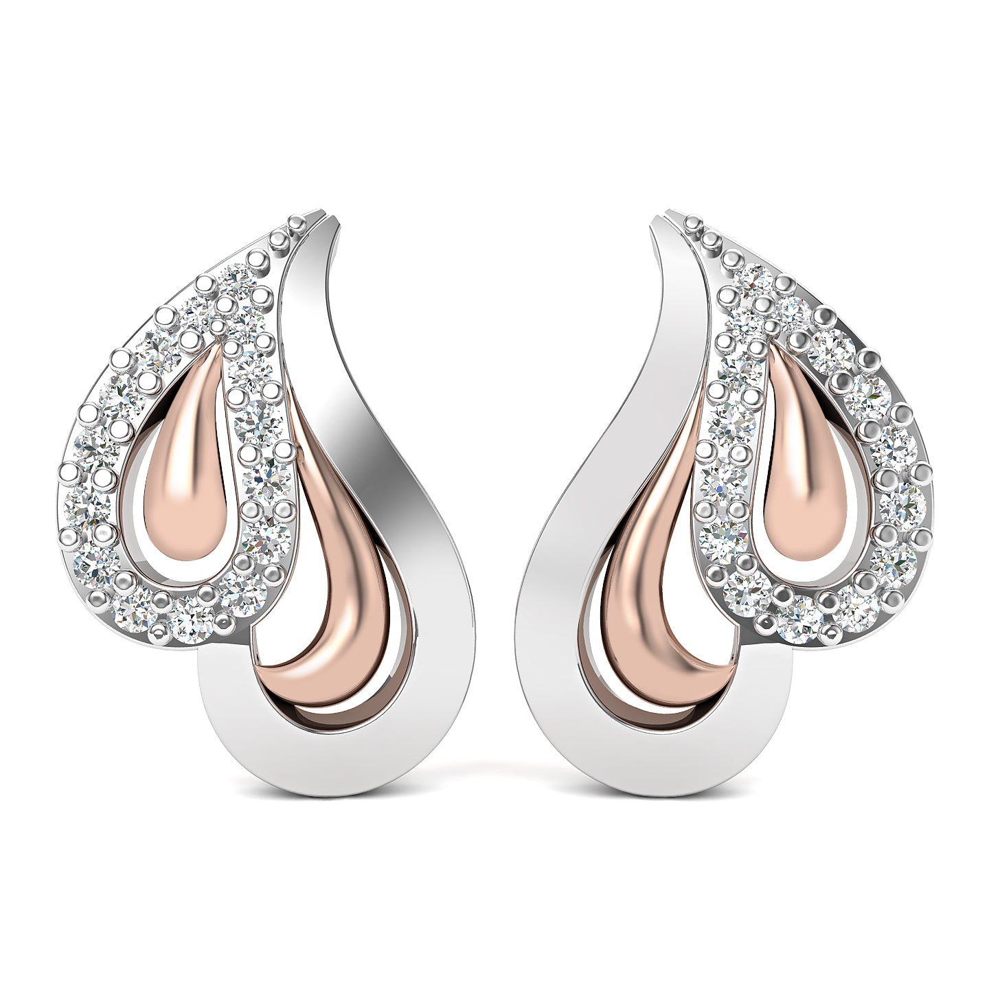Eternal Spark Two Tone Stud Earrings