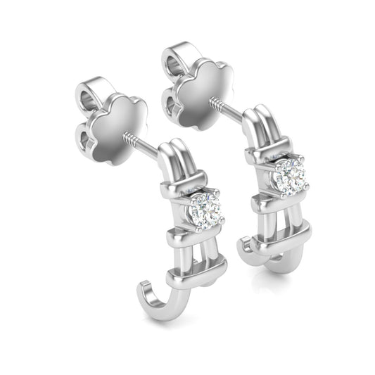 Diamond Crown Platinum Stud Earrings