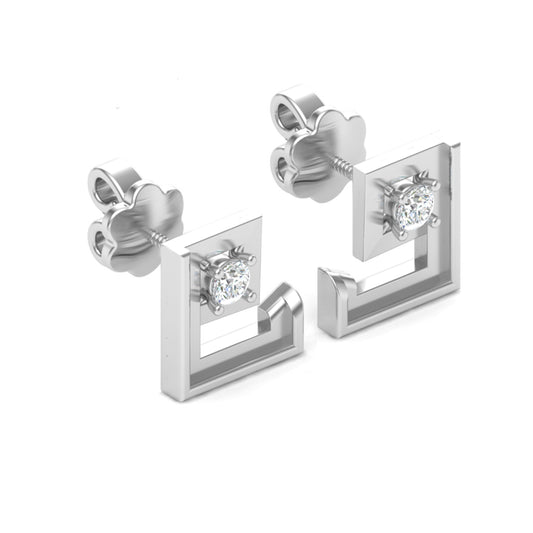 Diamond Halo Platinum Stud Earrings