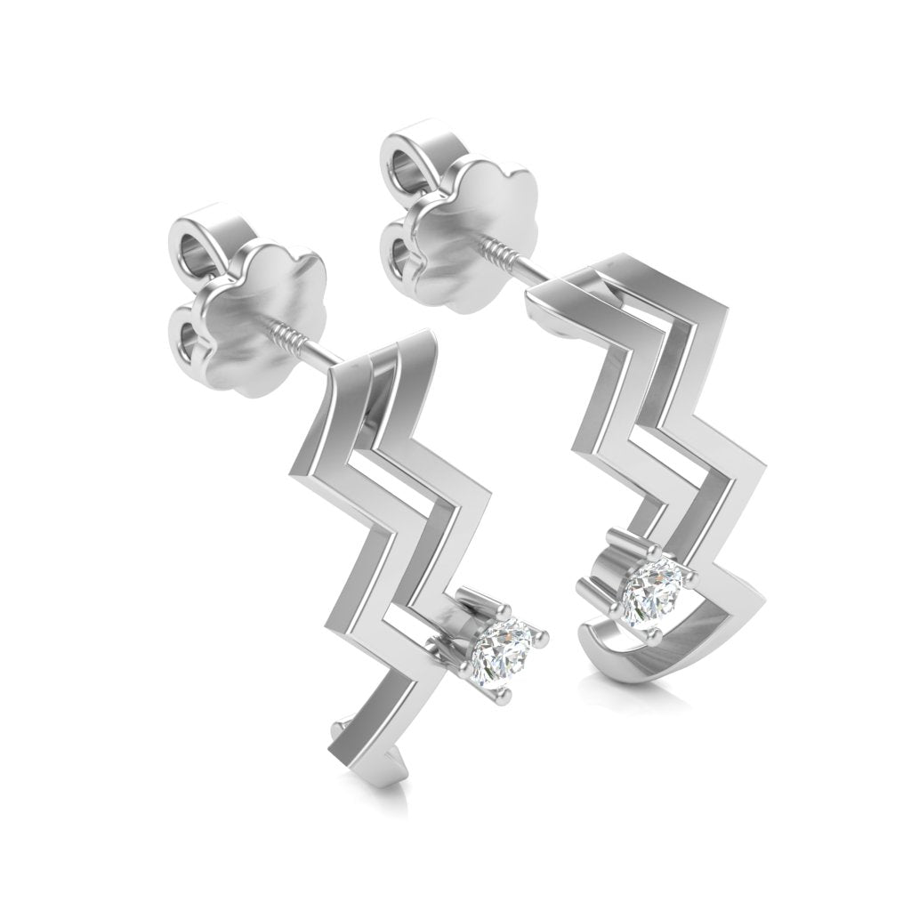 Diamond Shine Platinum Stud Earrings