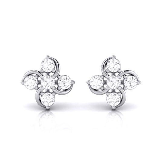 Celeste Bloom Platinum Stud Earrings