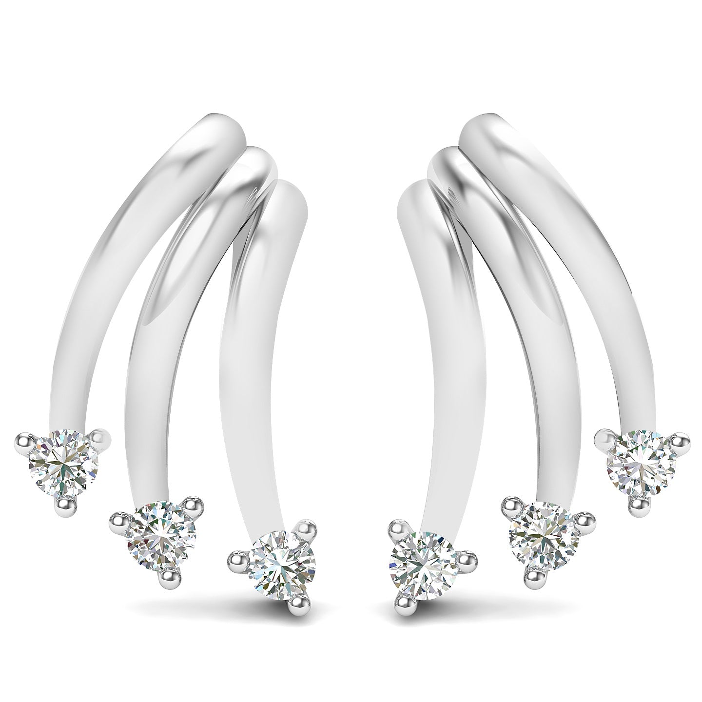 Celestial Charm Platinum Stud Earrings