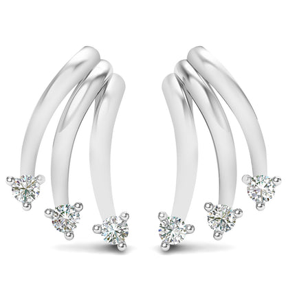Celestial Charm Platinum Stud Earrings