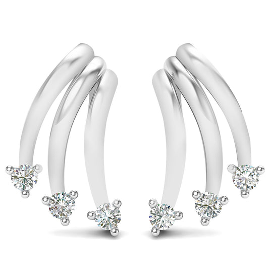 Celestial Charm Platinum Stud Earrings