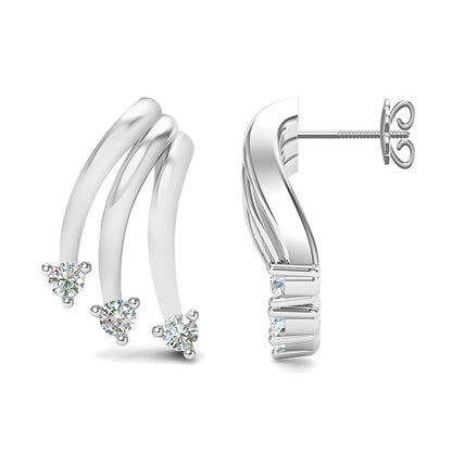 Celestial Charm Platinum Stud Earrings