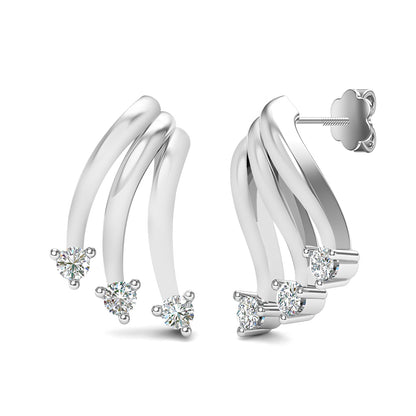 Celestial Charm Platinum Stud Earrings