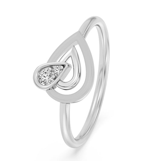 Petal Sparkle Platinum Ring