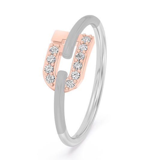 Dazzling Whisper Two Tone Ring