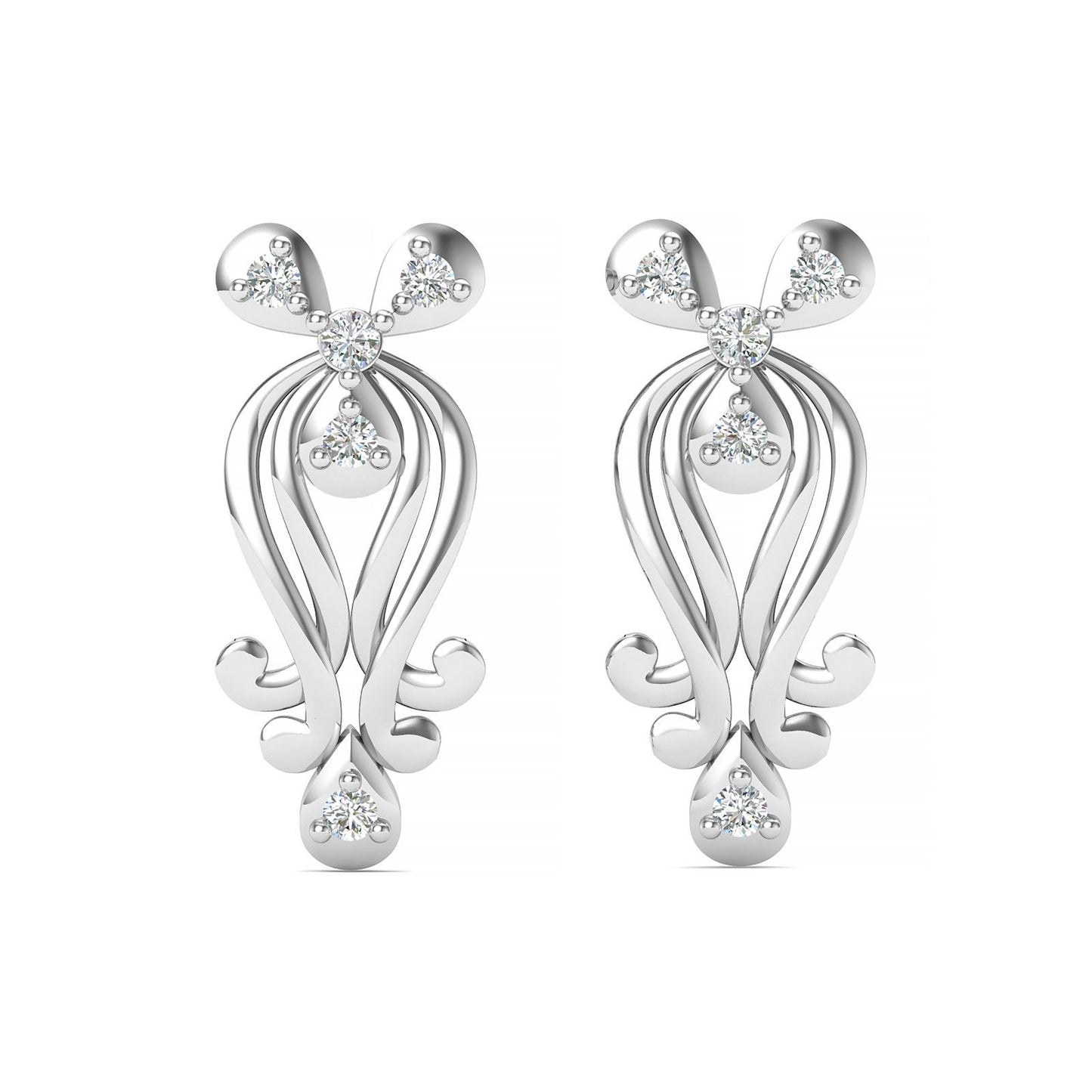 Rose Harmony Platinum Stud Earrings