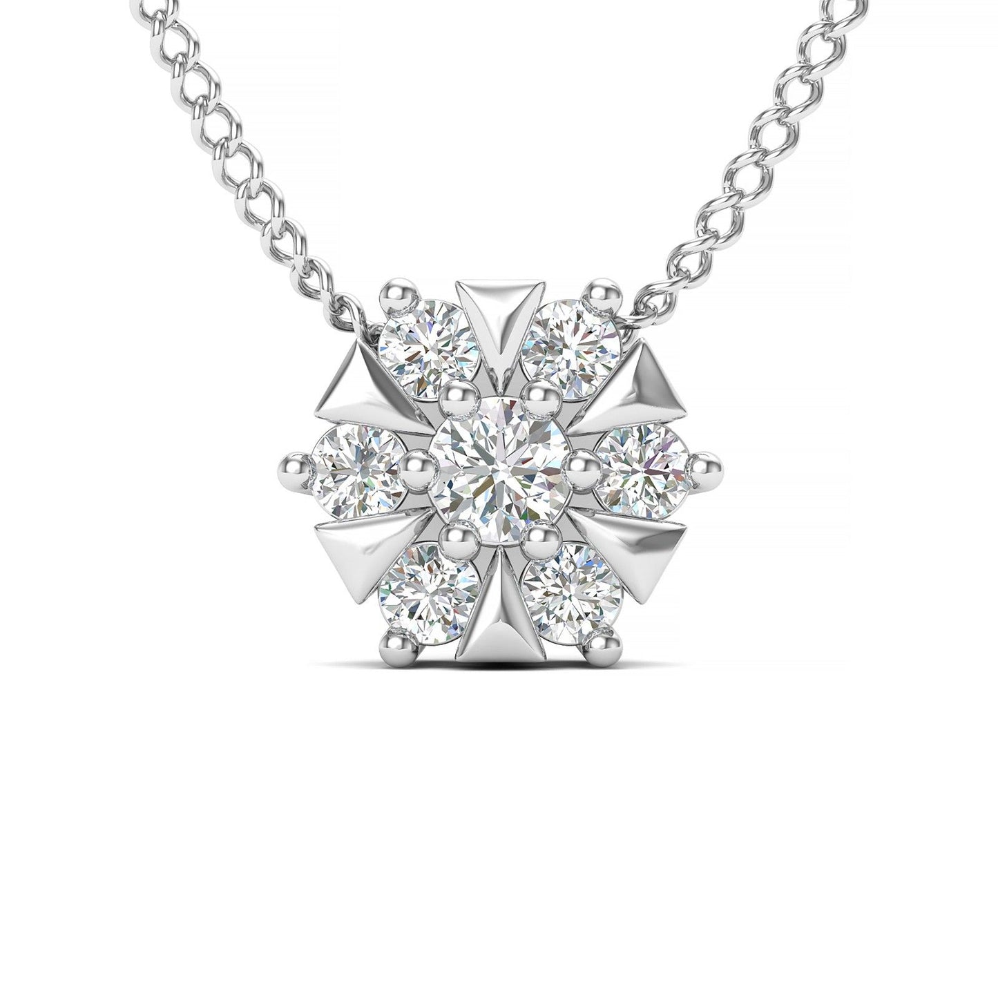 Diamond Crescent Platinum Pendant
