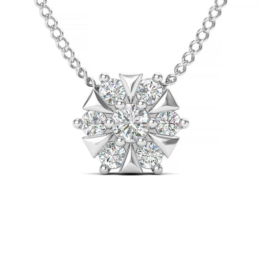 Diamond Crescent Platinum Pendant