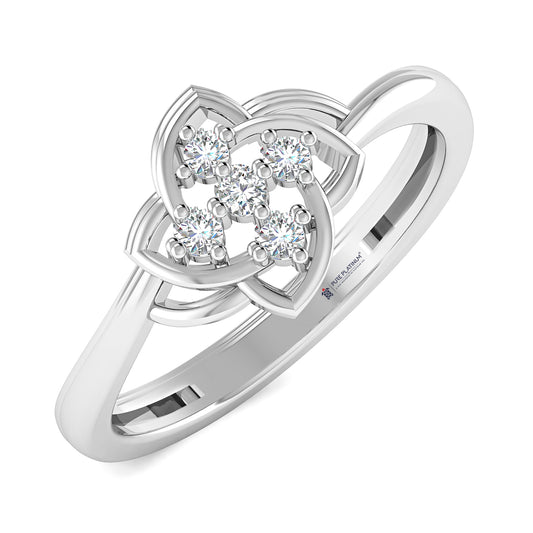 Elegant Flame Platinum Ring
