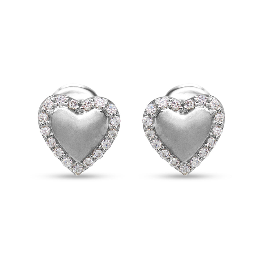 Diamond Ember Platinum Heart Earrings