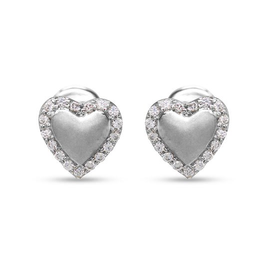 Diamond Ember Platinum Heart Earrings