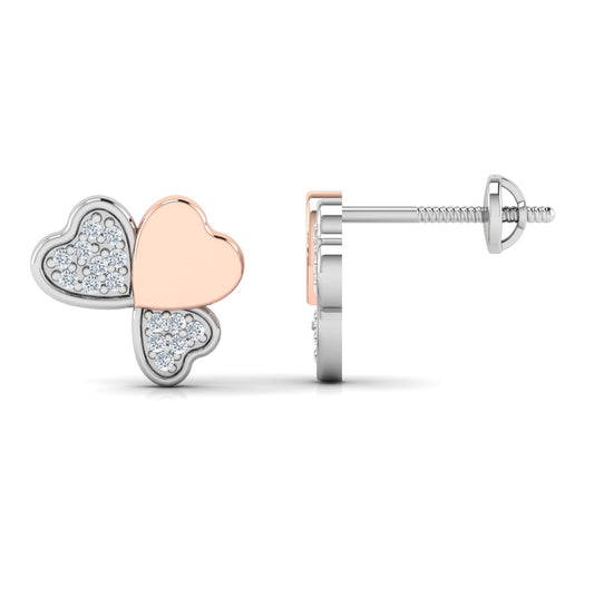 Diamond Frost Two Tone Stud Earrings