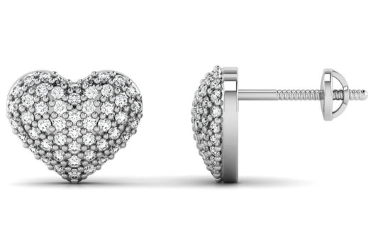 Gentle Heart Platinum Stud Earrings
