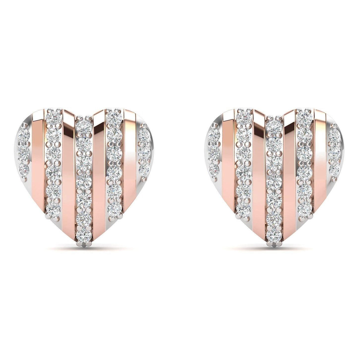 Radiant Heart Two Tone Earrings