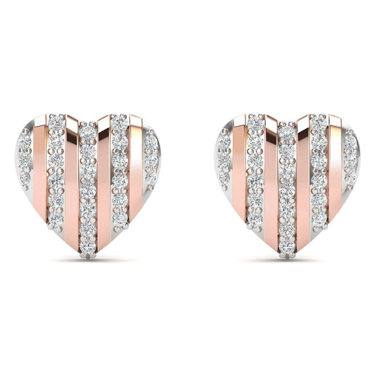 Radiant Heart Two Tone Earrings