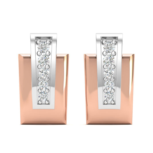 Diamond Grace Two Tone Stud Earrings