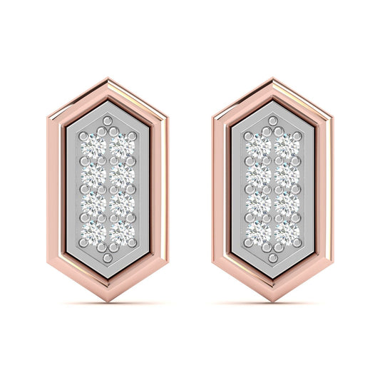 Diamond Echo Two Tone Stud Earrings