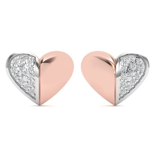 Aurora Heart Charm Two Tone Earrings